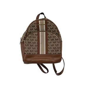 Michael Kors Backpack Medium‎ Brown Jaycee Monogram Canvas 35F9GAYB6J Stripe